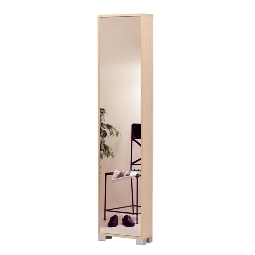 Shoe Rack, Sarmog 746SP, Stylish Column Shoes-Rack with 1 Mirror Door 746SP