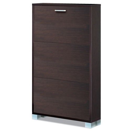Shoe Rack, Sarmog 753WE, Wenge Shoe Rack With 3 Folding Single-Depth Doors 753WE