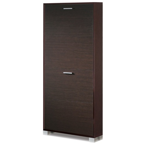 Shoe Rack, Sarmog 754WE, Wenge Shoe Rack With 4 Folding Single-Depth Doors 754WE