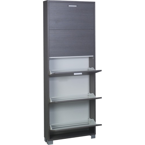 Shoe Rack, Sarmog 755, Decorative Shoes Rack with 5 Folding Single-Depth Doors 755