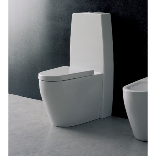 Cistern, Scarabeo 8050, Round White Ceramic Floor Standing Cistern 8050