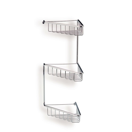 Shower Basket, StilHaus 569, Chrome Wire Corner Triple Shower Basket 569