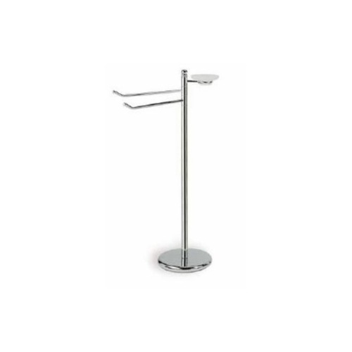 Towel Stand, StilHaus 749, Free Standing Brass Towel Stand with Ceramic Soap Dish 749
