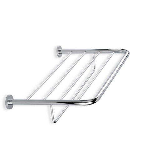 Bathroom Shelf, StilHaus 786, Wall Mounted Chrome or Satin Nickel Towel Rack 786