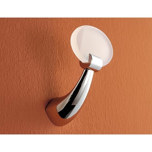 Bathroom Hook, Toscanaluce 5524, Round Brass and Plexiglass Robe Hook 5524
