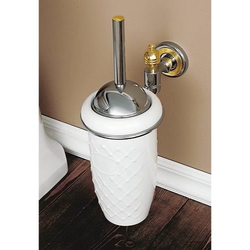 Toilet Brush, Toscanaluce 6566, Wall Mounted Classic-Style Ceramic Toilet Brush 6566
