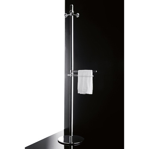 Toilet Stand, Toscanaluce 781, Free Standing Plexiglass Tall Towel Stand With Chrome Base 781