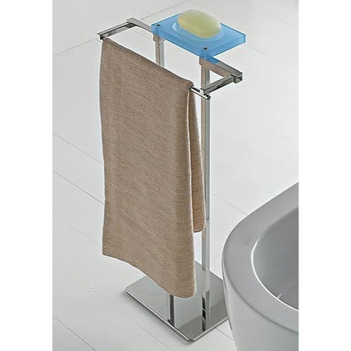 Bathroom Butler, Toscanaluce 874, Free Standing 2-Function Bathroom Butler with Chrome Base 874
