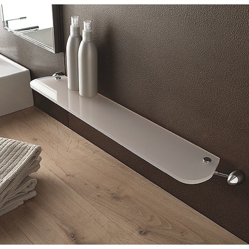 Bathroom Shelf, Toscanaluce 9013, Frosted Glass 28 Inch Bathroom Shelf 9013