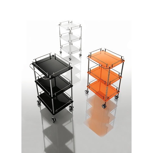 Trolley, Toscanaluce K115, 3-Tier Square Plexiglass Trolley K115