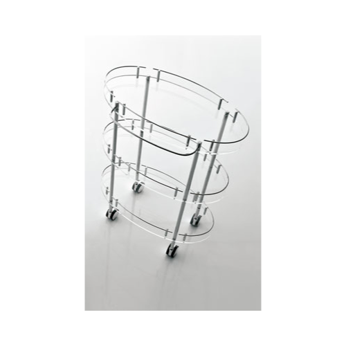 Trolley, Toscanaluce K116, 3-Tier Round Plexiglass Trolley K116