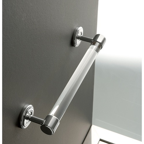 Towel Bar, Toscanaluce K134, Plexiglass 16 Inch Towel Bar with Chrome Wall Mounts K134