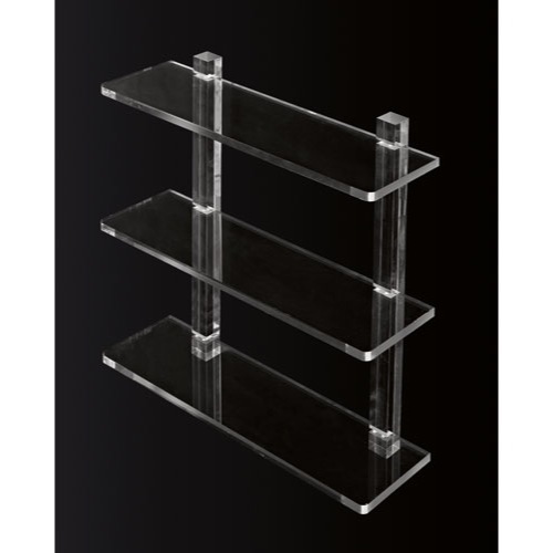 Bathroom Shelf, Toscanaluce L001/50, 20 Inch Triple Tier Plexiglass Bathroom Shelf L001/50