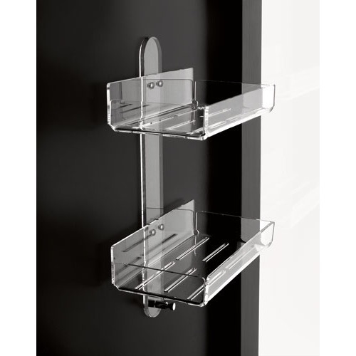 Shower Basket, Toscanaluce L222/C/TR, Plexiglass Double Shower Basket L222/C/TR
