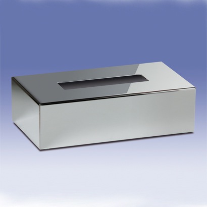 Tissue Box Cover, Windisch 87139, Rectangle Tissue Box Cover in Chrome, Satin Nickel, or Gold 87139