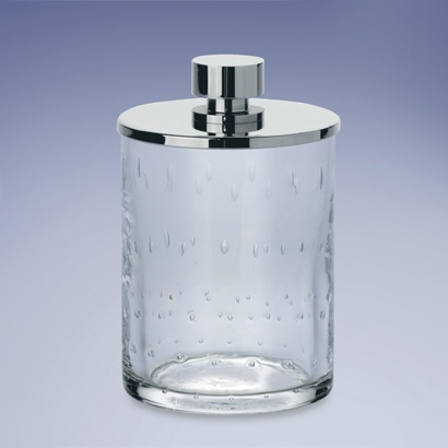 Bathroom Jar, Windisch 881252, Bubbled Crystal Glass Cotton Ball Jar 881252