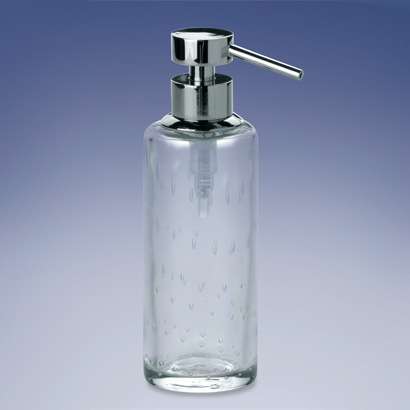Soap Dispenser, Windisch 904142, Rounded Tall Bubbled Crystal Glass Soap Dispenser 904142