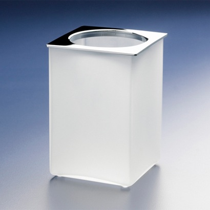 Toothbrush Holder, Windisch 91122M, Square Frosted Glass Toothbrush Holder 91122M