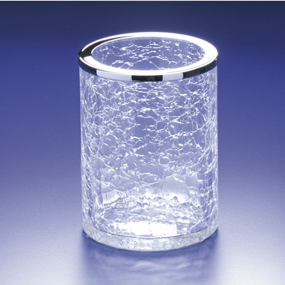 Toothbrush Holder, Windisch 91126, Round Crackled Glass Toothbrush Holder 91126