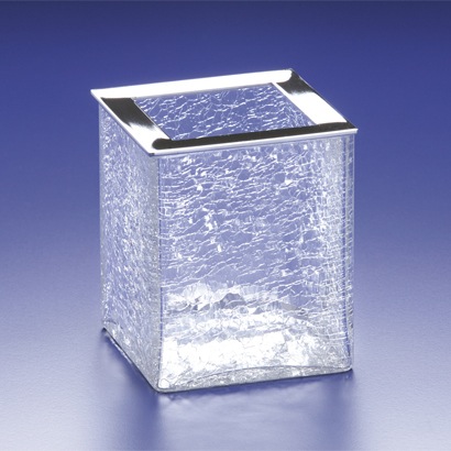 Toothbrush Holder, Windisch 91129, Square Crackled Crystal Glass Toothbrush Holder 91129