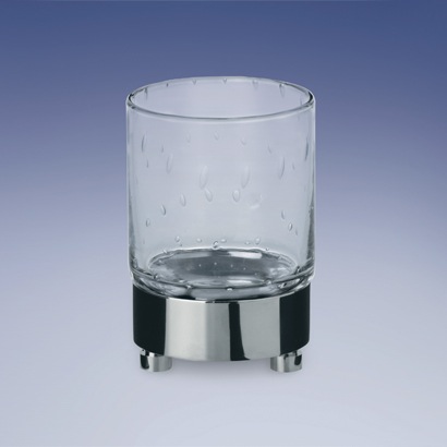 Toothbrush Holder, Windisch 941182, Round Bubbled Crystal Glass Tumbler 941182