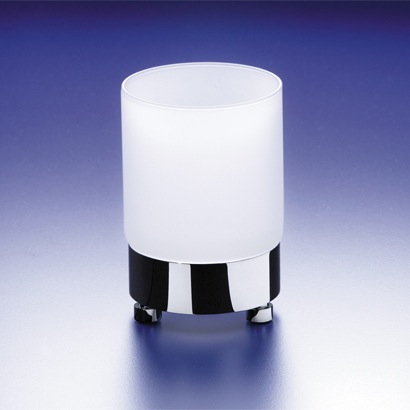 Toothbrush Holder, Windisch 94118M, Round Frosted Crystal Glass Tumbler 94118M