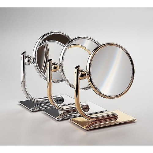 Makeup Mirror, Windisch 99136, Free Standing Brass Mirror With 3x, 5x Magnification 99136