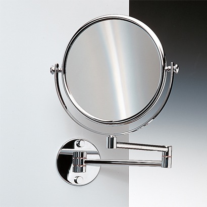 Makeup Mirror, Windisch 99141, Wall Mounted Double Face Brass 3x, 5x, 5xop, or 7xop Magnifying Mirror 99141