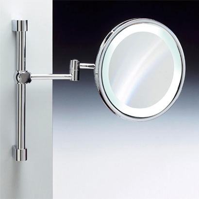 Makeup Mirror, Windisch 99189, Wall Mounted Round Lighted 3x or 5x Chrome or Gold Magnifying Mirror 99189