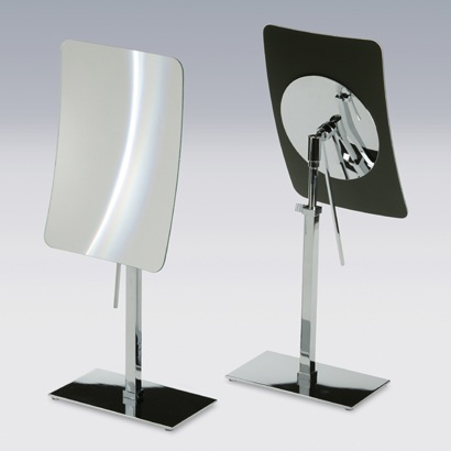 Makeup Mirror, Windisch 99237D, Pedestal One Face 3x Brass Magnifying Mirror 99237D