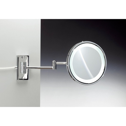 Makeup Mirror, Windisch 99287, Wall Mounted Brass LED Mirror With 3x, 5x Magnification 99287