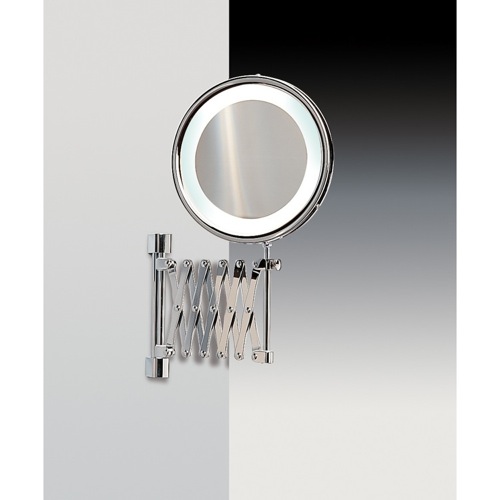 Makeup Mirror, Windisch 99288, Wall Mounted Brass LED Mirror With 3x, 5x Magnification 99288