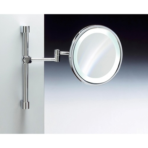 Makeup Mirror, Windisch 99289, Wall Mounted Brass LED Mirror With 3x, 5x Magnification 99289