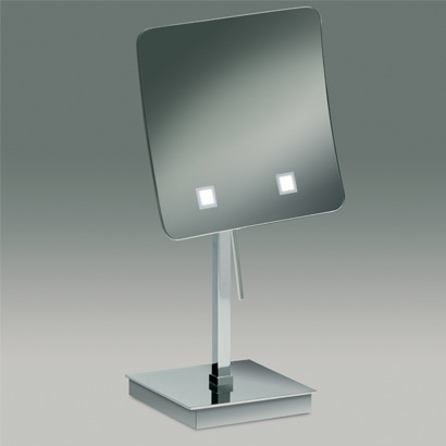 Makeup Mirror, Windisch 99637, Lighted Chrome or Gold 3x Pedestal Magnifying Mirror 99637