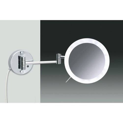 Makeup Mirror, Windisch 99650/2, Wall Mounted Chrome or Gold One Face Lighted 3x or 5x Magnifying Mirror 99650/2