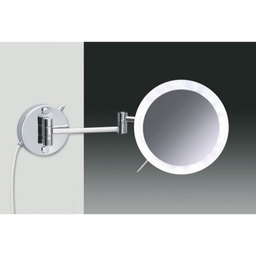 Makeup Mirror, Windisch 99650/2/D, Wall Mounted Hardwired Chrome or Gold 3x or 5x Lighted Magnifying Mirror 99650/2/D