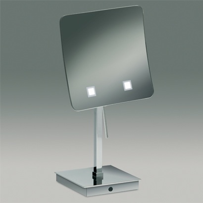 Makeup Mirror, Windisch 99837, Lighted 3x Pedestal Chrome or Gold Magnifying Mirror 99837